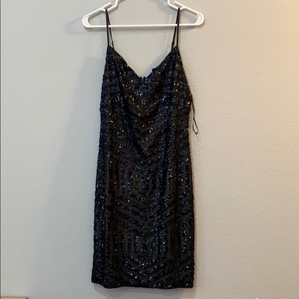 Sparkling Little Black Mini Dress
